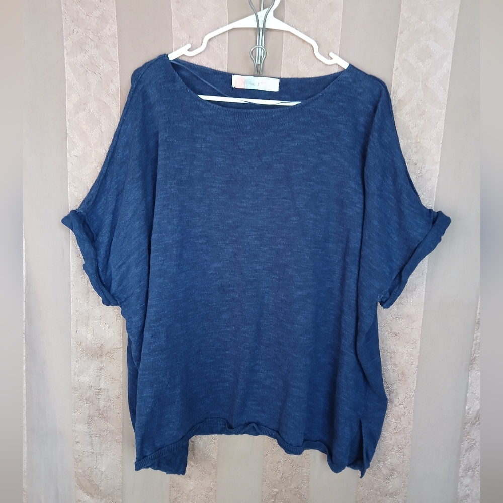 Free People Beach Women's Top Blue Boxy